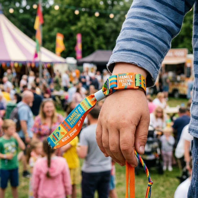 Niño con pulsera en festival